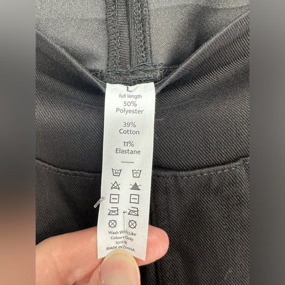 Halara High Waisted Back Pocket Stretchy Knit Denim Leggings Pants Black L - Picture 3 of 9